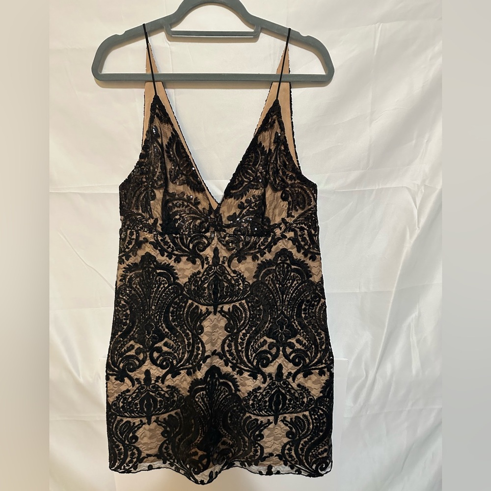 Free People Black Sequin Lace Dress